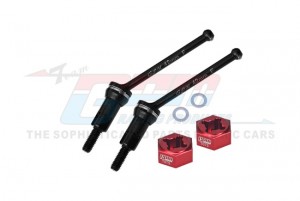 GPM MGM042FS 4140 MEDIUM CARBON STEEL FRONT CVD DRIVE SHAFTS - 42mm 7075 ALLOY WHEEL HEX ARA311229 ARA311226 FOR ARRMA 1/14 MOJAVE GROM DESERT TRUCK RTR ARA2104 - RED - MGM042FS-R