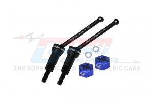 GPM MGM040RS 4140 MEDIUM CARBON STEEL REAR CVD DRIVE SHAFTS - 40mm 7075 ALLOY WHEEL HEX ARA311229 ARA311227 FOR ARRMA 1/14 MOJAVE GROM DESERT TRUCK RTR ARA2104 - BLUE - MGM040RS-B