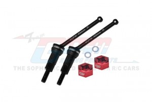 GPM MGM040RS 4140 MEDIUM CARBON STEEL REAR CVD DRIVE SHAFTS - 40mm 7075 ALLOY WHEEL HEX ARA311229 ARA311227 FOR ARRMA 1/14 MOJAVE GROM DESERT TRUCK RT ... - MGM040RS-R