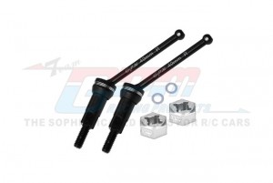 GPM MGM040RS 4140 MEDIUM CARBON STEEL REAR CVD DRIVE SHAFTS - 40mm 7075 ALLOY WHEEL HEX ARA311229 ARA311227 FOR ARRMA 1/14 MOJAVE GROM DESERT TRUCK RTR ARA2104 - SILVER - MGM040RS-S