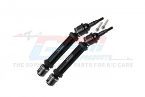 GPM FR102F STEEL JOINT 6061 ALLOY FRONT DRIVESHAFT ASSEMBLY WITH 6mm AXLE 9051 FOR 1/10 TRAXXAS RAPTOR R STAMPEDE RUSTLER - BLACK - FR102F-BK