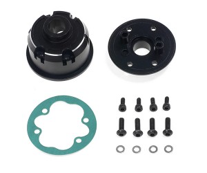 ALUMINUM CENTER DIFFENTIAL CASE SET ARA311166 FOR ARRMA 1/8 MOJAVE / 1/10 KRATON OUTCAST 4X4 4S BLX - BLACK - RS-ARA311166/BK