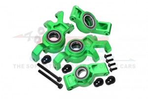 GPM TXM2122N 7075 ALLOY FRONT OVERSIZED STEERING BLOCKS & REAR HUB STUB AXLE CARRIERS WITH THREE OVERSIZE BEARING 7852 7737X FOR TRAXXAS 1/5 X-MAXX 6S 8S TRAXXAS 1/6 XRT 8S MONSTER - GREEN - TXM2122N-G