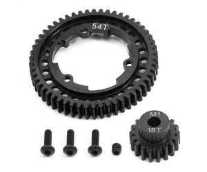 STEEL M1 SPUR GEAR 46T / 50T / 52T / 54T W/ 18T PINION GEAR FOR TRAXXAS 1/5 X-MAXX 6S 8S 1/6 XRT 1/10 MAXX REVO 2.0 1/7 XO-1 CAR - TRX-M15418