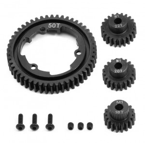 STEEL M1 SPUR GEAR 46T / 50T / 52T / 54T W. 18 / 20 / 22T PINION FOR TRAXXAS 1/5 X-MAXX 6S 8S 1/6 XRT 1/10 MAXX REVO 2.0 1/7 XO-1 CAR - TRX-M150182022