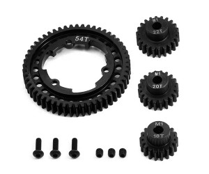 STEEL M1 SPUR GEAR 46T / 50T / 52T / 54T W. 18 / 20 / 22T PINION FOR TRAXXAS 1/5 X-MAXX 6S 8S 1/6 XRT 1/10 MAXX REVO 2.0 1/7 XO-1 CAR - TRX-M154182022