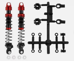 ALUMINUM OIL DAMPER SET - 90mm FOR 1/10 RC AXIAL SCX-10 TRAXXAS TRX-4 CRAWLER - RED - RS-DP090/RE