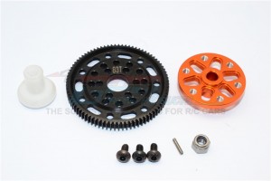 STEEL #45 SPUR GEAR 48 PITCH 83T ALUMINIUM SPUR GEAR ADAPTER -  AXIAL SCX10 - SSCX1583T-OR