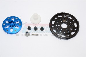 STEEL #45 SPUR GEAR 48 PITCH 85T +  ALUMINIUM SPUR GEAR ADAPTER -  AXIAL SCX10 - SSCX1585T-B