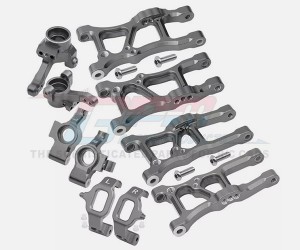 COMBO ALUMINUM FRONT & REAR SUSPENSION ARM STEERING BLOCK C-HUB SET FOR TRAXXAS 1/10 GT 4-TEC 2.0 3.0 CAR - GT1921225556-GS