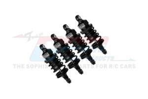 GPM TFM060FR 6061 ALLOY FRONT & REAR 60mm ULTRA SHOCKS 8360 FOR TRAXXAS 1/10 4-TEC DRIFT ON-ROAD DRIFT CAR 105237-4 - BLACK - TFM060FR-BK-BK-BEBK