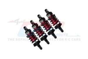 GPM TFM060FR 6061 ALLOY FRONT & REAR 60mm ULTRA SHOCKS 8360 FOR TRAXXAS 1/10 4-TEC DRIFT ON-ROAD DRIFT CAR 105237-4 - RED - TFM060FR-R-BK-BEBK