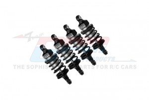 GPM TFM060FR 6061 ALLOY FRONT & REAR 60mm ULTRA SHOCKS 8360 FOR TRAXXAS 1/10 4-TEC DRIFT ON-ROAD DRIFT CAR 105237-4 - SILVER - TFM060FR-S-BK-BEBK