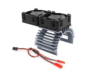 ALUMINUM DUAL HEATSINK COOLING FAN MOUNT 61.5 x 30mm  For FOR 540 550 3650 3660 MOTOR - RS-HSFAN6030/GS