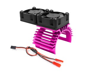 ALUMINUM DUAL HEATSINK COOLING FAN MOUNT 61.5 x 30mm  For FOR 540 550 3650 3660 MOTOR - PINK - RS-HSFAN6030/PK