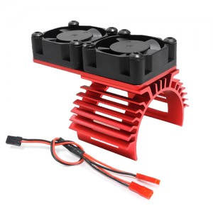 ALUMINUM DUAL HEATSINK COOLING FAN MOUNT 61.5 x 30mm  For FOR 540 550 3650 3660 MOTOR - RED - RS-HSFAN6030/RE