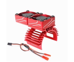 ALUMINUM DUAL HEATSINK COOLING FAN MOUNT - LINE PATTERN 61.5 x 30mm  For FOR 540 550 3650 3660 MOTOR - RS-HSFAN6030B/RE