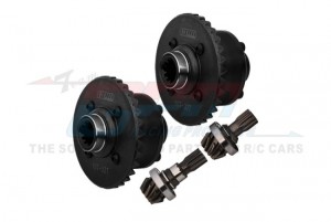 GPM TXM1211 4140 CARBON STEEL 7075 ALLOY FRONT & REAR COMPLETE DIFFERENTIAL FOR TRAXXAS 1/5 X-MAXX 6S 8S 1/6 XRT 8S MONSTER - BLACK - TXM1211-BK