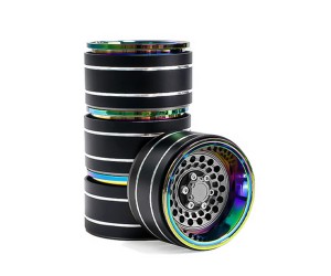 ALUMINUM CHROM 1.9 INCH CHROME BEADLOCK RIM FOR 1/10 RC TRAXXAS TRX-4 AXIAL RACING SCX10 CRAWLER - TITANIUM COLOR - RS-WH553312B/BK