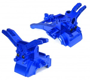 ALUMINUM FRONT & REAR UPPER GEARBOX COVER SHOCK TOWER MOUNT AR320399 FOR ARRMA 1/10 BIG ROCK GRANITE KRATON SENTON 1/8 TYPHON 3S BLX - BLUE - RS-AR320399/BU