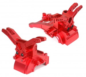 ALUMINUM FRONT & REAR UPPER GEARBOX COVER SHOCK TOWER MOUNT AR320399 FOR ARRMA 1/10 BIG ROCK GRANITE KRATON SENTON 1/8 TYPHON 3S BLX - RED - RS-AR320399/RE