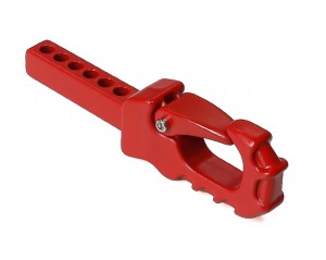 METAL HITCH TRAILER TOW HOOK FOR AXIAL RACING SCX10 CAPRA TRAXXAS TRX-4 TRX-6 CRAWLER TRUCK - RED - RS-BTH03/RE