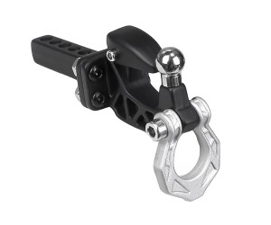 METAL HITCH TRAILER TOW HOOK W. RING FOR AXIAL RACING SCX10 CAPRA TRAXXAS TRX-4 TRX-6 CRAWLER TRUCK - SILVER - RS-BTH04/SI