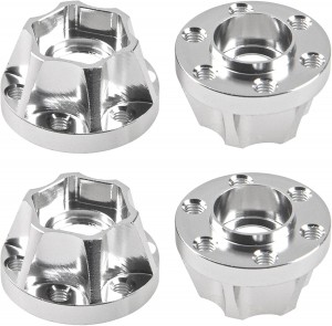 EXTENDED MULTI HEIGHT METAL CRAWLER  WHEEL 12mm HEX HUB - SILVER  For 1/10 RC TRAXXAS TRX-4 TRX-6 AXIAL SCX10 RBX10 CARRA CRAWLER - RS-HEX1212-SI