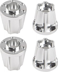 EXTENDED MULTI HEIGHT METAL CRAWLER  WHEEL 12mm HEX HUB - SILVER  For 1/10 RC TRAXXAS TRX-4 TRX-6 AXIAL SCX10 RBX10 CARRA CRAWLER - RS-HEX1218-SI