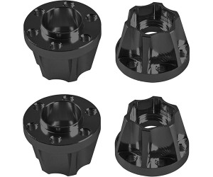 EXTENDED MULTI HEIGHT METAL CRAWLER WHEEL 12mm HEX HUB - BLACK  For 1/10 RC TRAXXAS TRX-4 TRX-6 AXIAL SCX10 RBX10 CARRA CRAWLER - 15mm - RS-HEX1215-BK