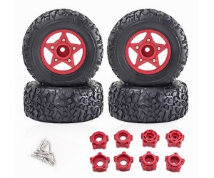 RUBBER TIRE AND RIM SET TYPE A 109 X 46mm 12mm 14mm 17mm Hex For 1/8 ARRMA MOJAVE 1/10 TRAXXAS SLASH SHORT COURSE TRUCK - RS-TY10946A/RE