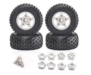 RUBBER TIRE AND RIM SET TYPE-B 109 X 46mm 12mm 14mm 17mm Hex For 1/8 ARRMA MOJAVE 1/10 TRAXXAS SLASH SHORT COURSE TRUCK - RS-TY10946B/WI