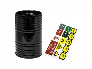 METAL OIL TANK DRUM BARREL FOR 1/10 RC CRAWLER ACCESSORIES AXIAL SCX10 TRAXXAS TRX-4 REDCAT GEN 7 GEN 8 CRAWLER TRUCK - BLACK - RS-CA03-BK