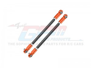 GPM TXM047S-OC-V1 4140 CARBON STEEL ADJUSTABLE FRONT STEERING ROD WITH 7075 ALLOY ENDS 7897 FOR TRAXXAS 1/5 X-MAXX 6S MONSTER TRUCK 77076-4 - ORANGE - TXM047S-OC-V1-BEOR