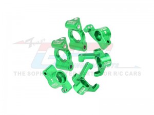 GPM LMB192122 7075 ALLOY FRONT CASTER BLOCKS & FRONT SPINDLES & REAR HUBS FOR LOSI 1/24 Micro-B 2WD Buggy RTR LOS00007  - GREEN - LMB192122-G
