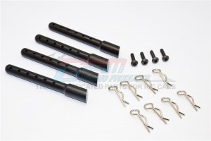 ALUMINIUM FRONT+REAR BODY POST WITH CLIPS GMADE R1 ROCK BUGGY - Black - GM201FR-BK