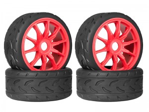 RUBBER TIRE & RIM SET 100/42 2.9 17mm HEX PRE-MOUNTED BELTED TYPE-A ARA550063 FOR ARRMA 1/7 INFRACTION 1/7 LIMITLESS F1 6S BLX - RS-ARA550063A/RE