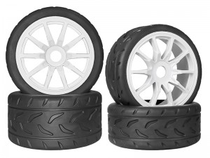 RUBBER TIRE & RIM SET 100/42 107/53 2.9 17mm HEX PRE-MOUNTED BELTED TYPE-A FOR ARRMA 1/7 FELONY 6S BLX ARA7617V2 - RS-ARA55006373A/WI