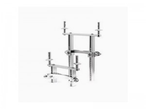 ALUMINUM ADJUSTABLE FRONT & REAR BODY MOUNT 8215 FOR TRAXXAS 1/10 RC TRX-4 TRX-6 CRAWLER TRUCK - SILVER - RS-TRX8215/SI