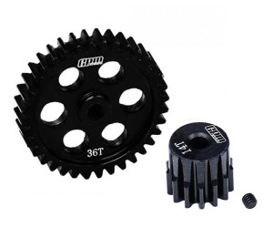 GPM 40CrMo STEEL PINION GEAR 14/15/16/17/18T WITH 36T MAIN GEAR SET LOS-1769 FOR LOSI 1/24 Micro-B 2WD Buggy LOS00007 - LMB01436TS