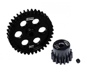GPM 40CrMo STEEL PINION GEAR 14/15/16/17/18T WITH 36T MAIN GEAR SET LOS-1769 FOR LOSI 1/24 Micro-B 2WD Buggy LOS00007 - LMB01536TS