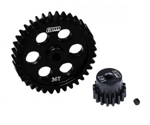 GPM 40CrMo STEEL PINION GEAR 14/15/16/17/18T WITH 36T MAIN GEAR SET LOS-1769 FOR LOSI 1/24 Micro-B 2WD Buggy LOS00007 - 16T / 36T - LMB01636TS