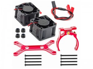 ALUMINUM TWIN MOTOR HEATSINK COOLING FANS 62mm 6-12V 14600RPM HOBBYWING 4985 CASTLE 1717 FOR TRAXXAS X-MAXX XRT ARRMA KRATON OUTCAST 8S MONSTER - RS-MHS6252/RE