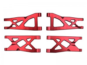 ALUMINUM FRONT & REAR SUSPENSION ARMS SET AR330443 AR330516 FOR 1/10 ARRMA BIG ROCK GRANITE SENTON VORTEKS 3S BLX - RED - RS-AR330443/RE