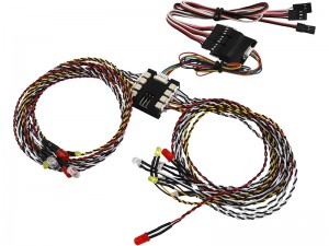 16CH UNIVERSAL FRONT & REAR RC LED LIGHT SYSTEM TURNING SIGNAL STEERING HEADLIGH SPOTLIGHT FOR 1/8 1/10 ONROAD OFFROAD CRAWLER TRUCK BUGGY CAR - RS-LEDK04