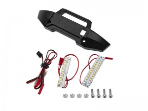 ALUMINUM FRONT BUMPER W. LED LIGHT BAR SET 8935 FOR 1/10 RC TRAXXAS MAXX MONSTER TRUCK 89086-4 - RS-TRX8935/BK