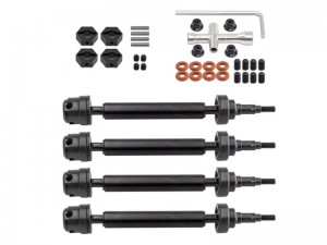 STEEL FRONT & REAR CVD DRIVE SHAFT AR310864 AR310780 FOR 1/10 ARRMA BIG ROCK GRANITE SENTON VORTEKS 3S BLX - BLACK - RS-AR310864/BK