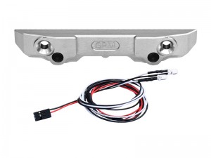 GPM TXMM330R 7075 ALLOY REAR BUMPER WITH LED LIGHTS 10735 10798 FOR TRAXXAS MINI MAXX MONSTER 107154-1 - SILVER - TXMM330R-S