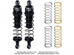 GPM TXMM087F/R 7075 ALLOY F / R ADJUSTABLE SPRING SHOCK 87mm 3760 10765 FOR 1/10 RC TRAXXAS MINI MAXX MONSTER 107154-1 - BLACK - TXMM087F/R-BK-BK