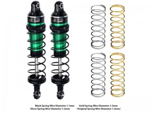 GPM TXMM087F/R 7075 ALLOY F / R ADJUSTABLE SPRING SHOCK 87mm 3760 10765 FOR 1/10 RC TRAXXAS MINI MAXX MONSTER 107154-1 - GREEN - TXMM087F/R-G-BK